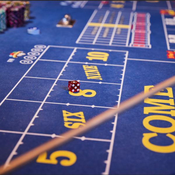 Craps Table Games with dice and chips at Rio Casino