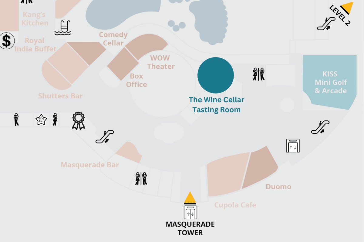 The Wine Cellar Property Map at Rio Hotel and Casino Las Vegas