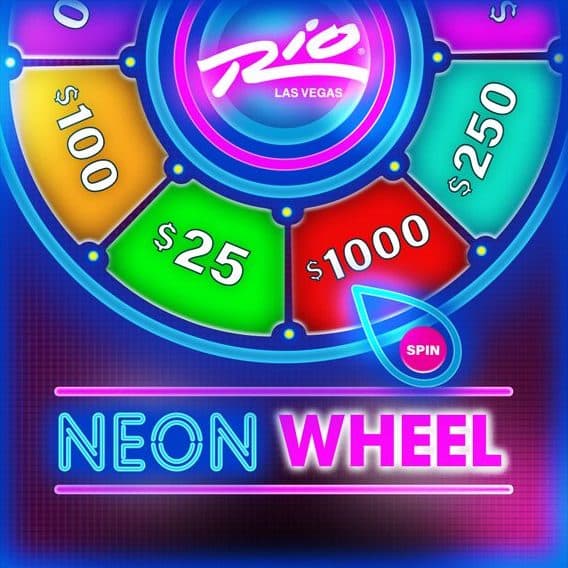 Neon Wheel Slot Casino Promotion at Rio Hotel & Casino Las Vegas