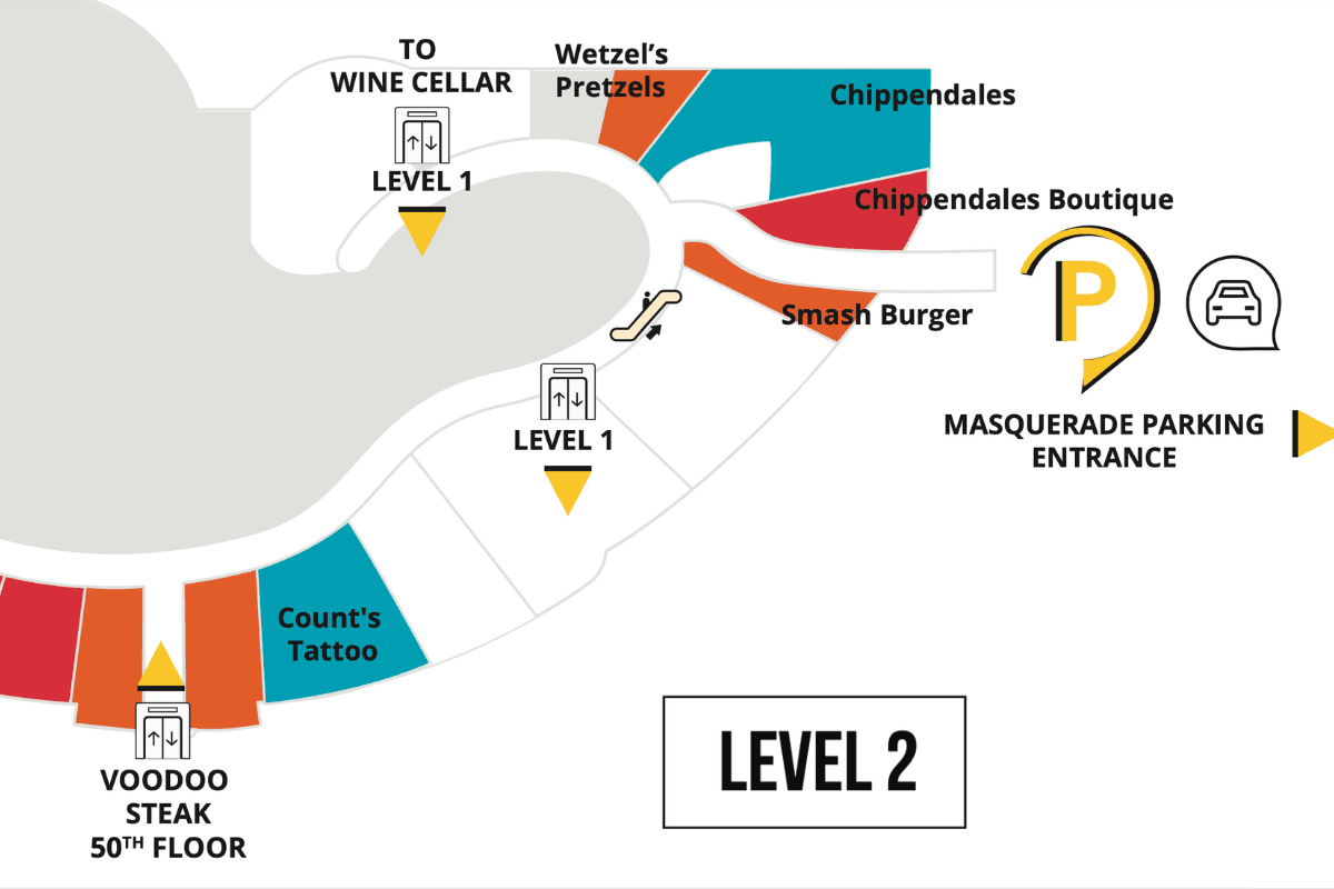 Wetzel's Pretzels Map at Rio Hotel & Casino Las Vegas