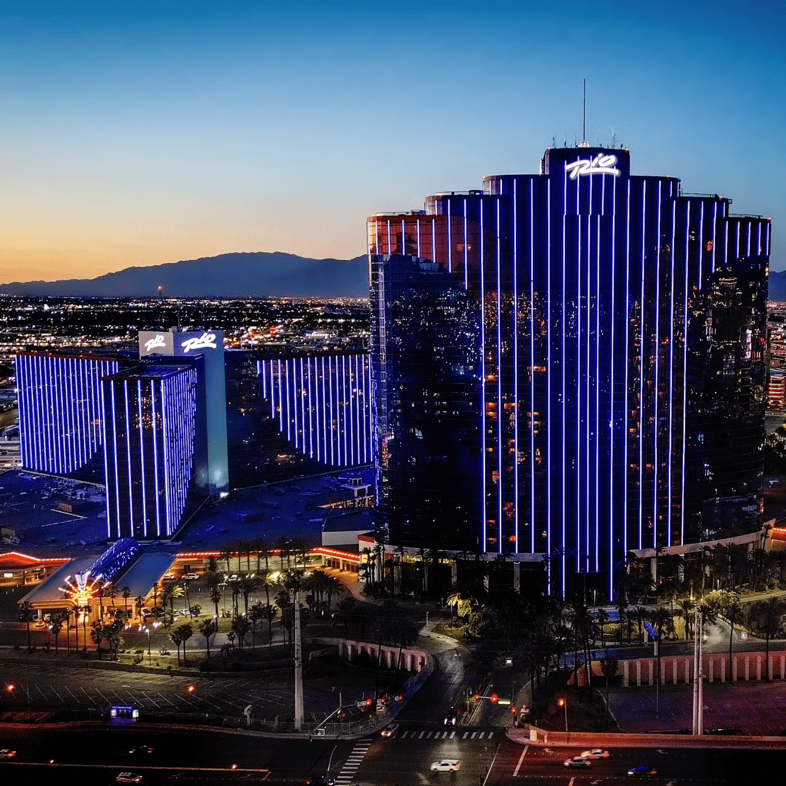 LED lights on Rio Las Vegas building