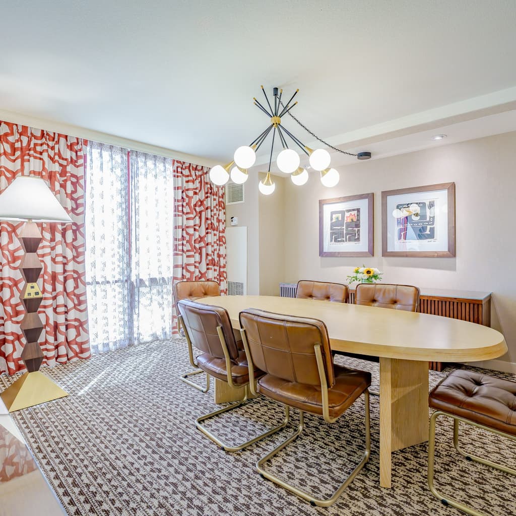 Modern dining room with large table