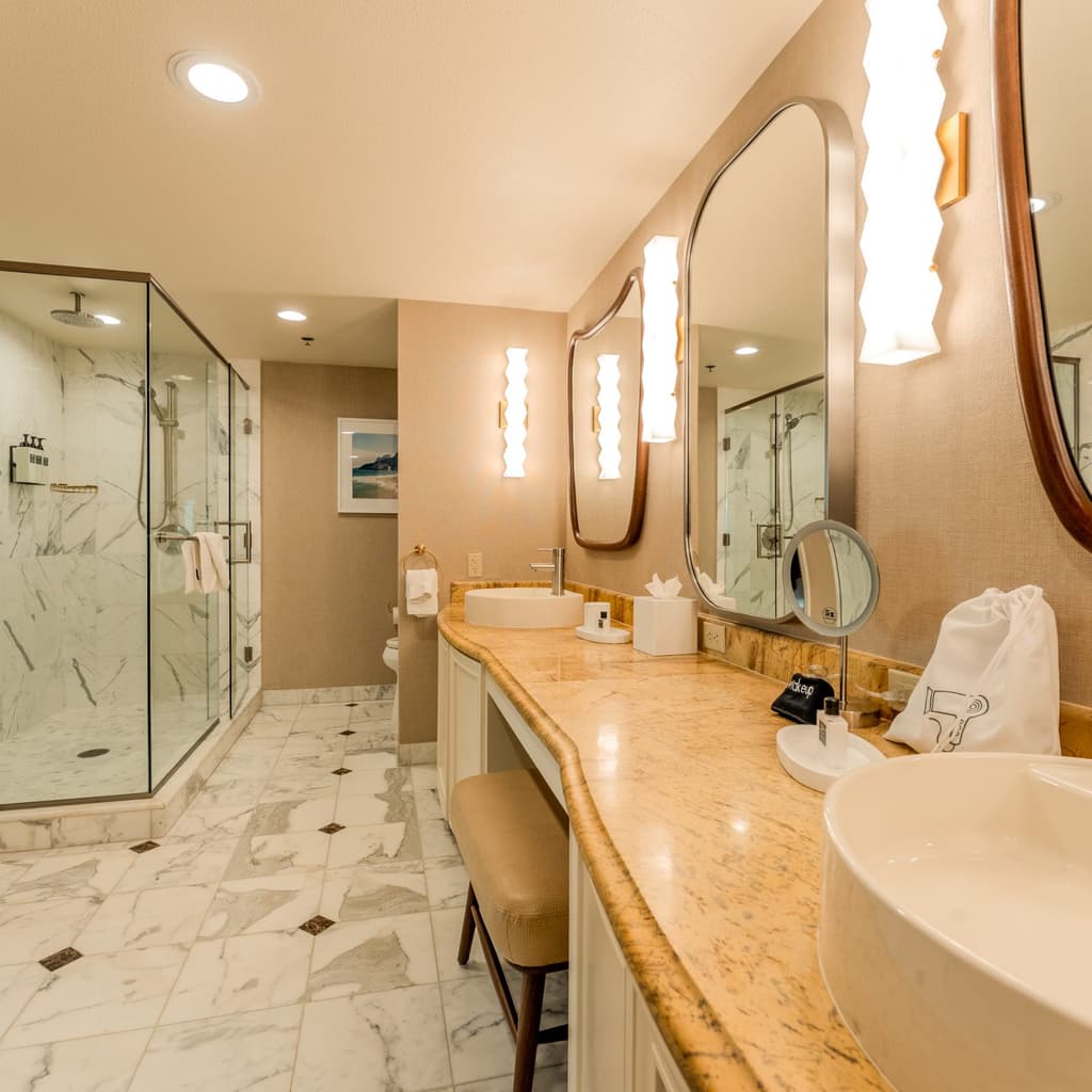 Modern bathroom with shower and sink
