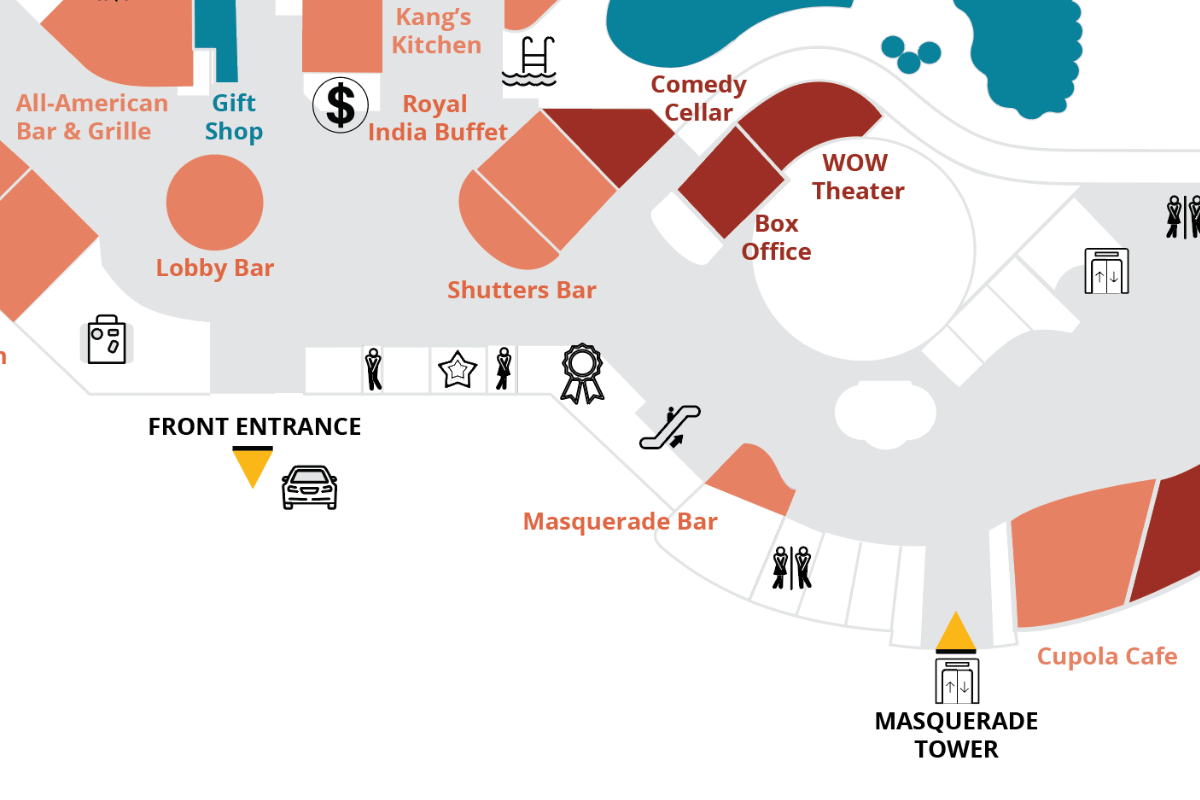Bar Map Location at Rio Hotel and Casino Las Vegas