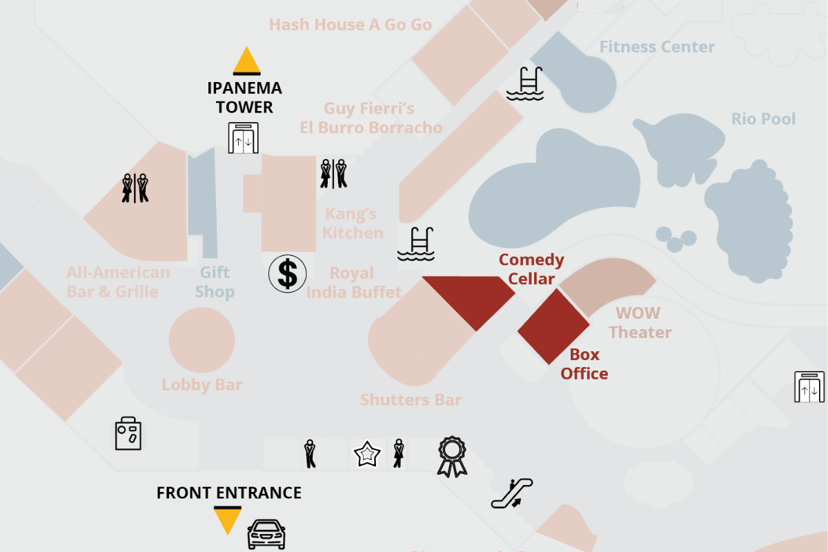 Comedy Cellar Map Location at Rio Las Vegas