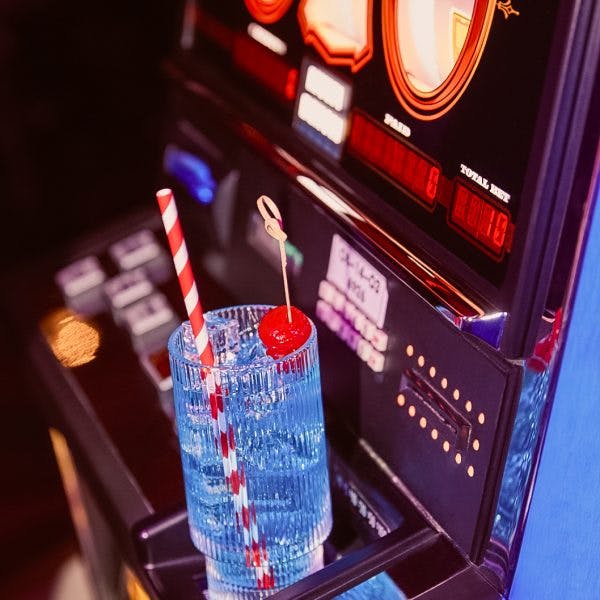colorful cocktail on a slot machine in the casino