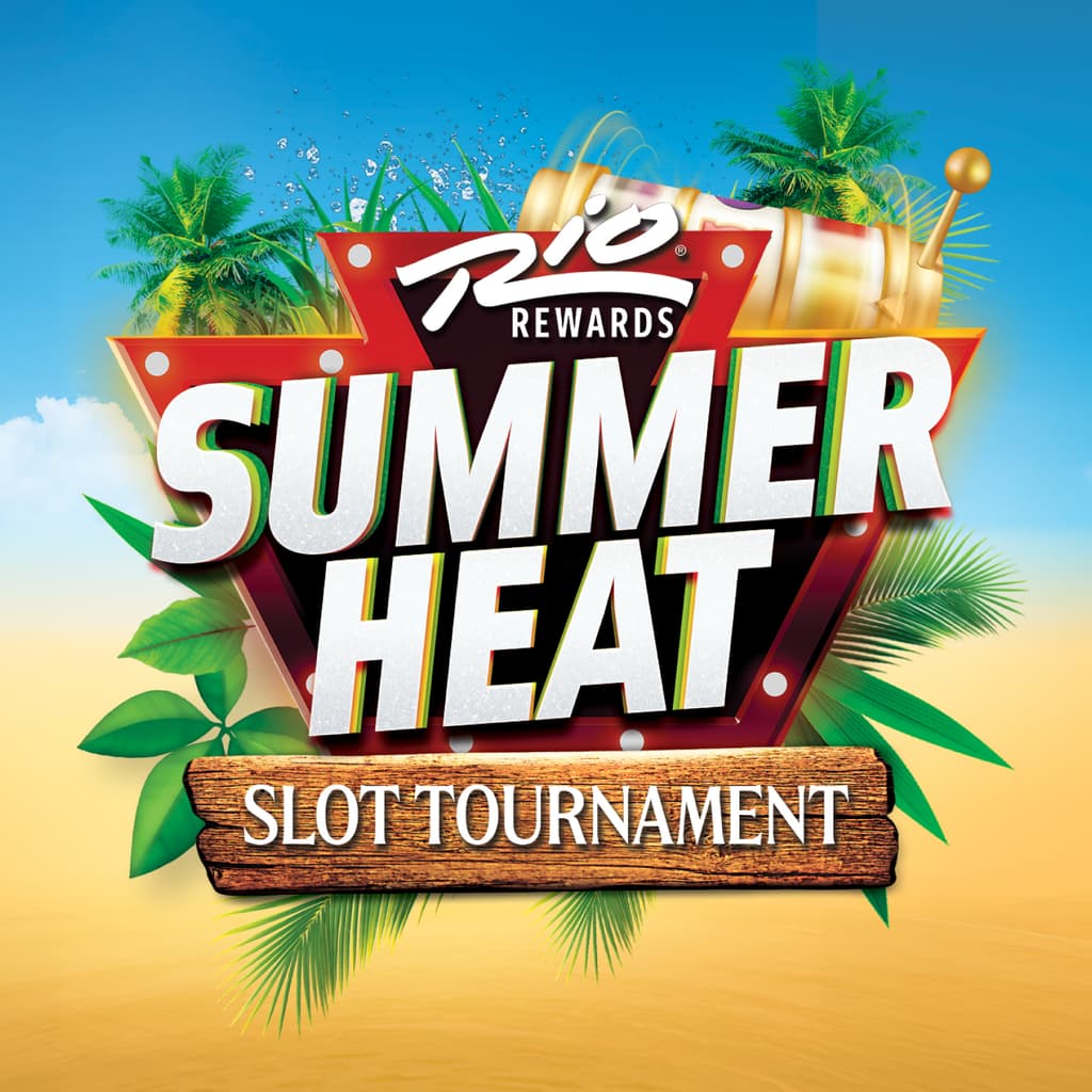Promotional graphic that says Rio Summer Heat Slot Tournament