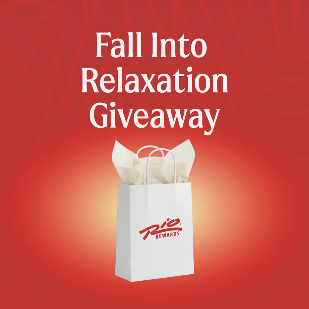 Red Bag with Rio Logo and headline Fall into Relaxation Giveaway